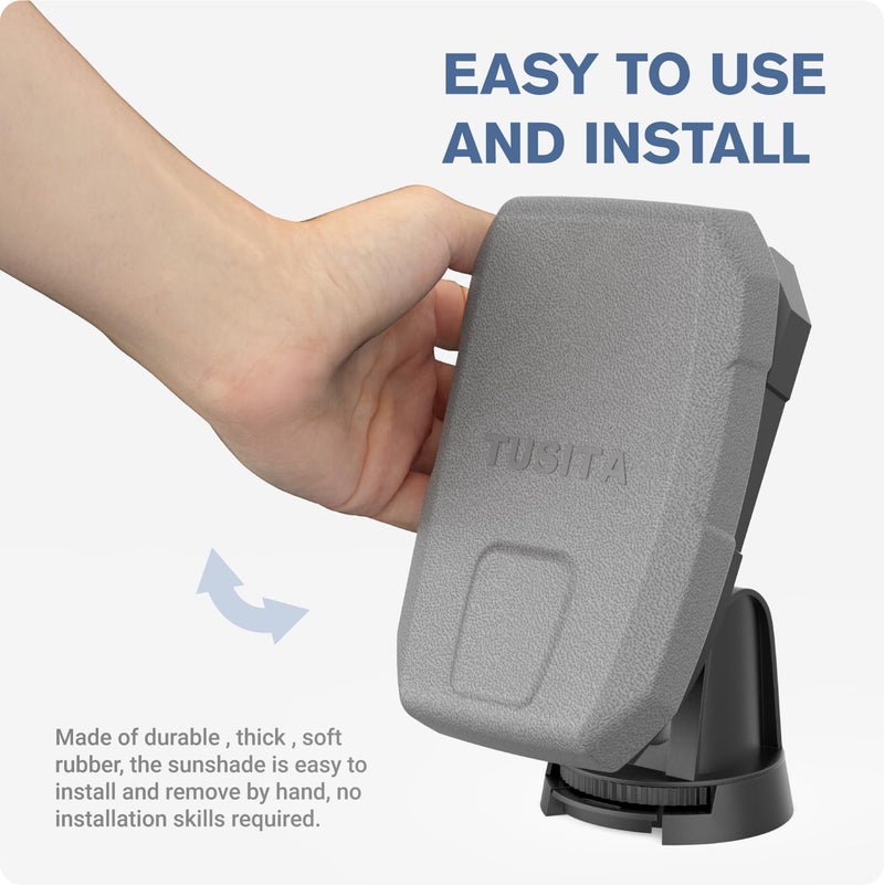 TUSITA غطاء واقي متوافق مع Garmin Striker 4 4cv 4dv (ليس لـ Striker Plus 4، Plus 4cv، Vivid 4، Vivid 4cv) - غطاء شمس سيليكون لكاشف الأسماك TUSITA 010-13128-00 010-12441-00 - Image 4