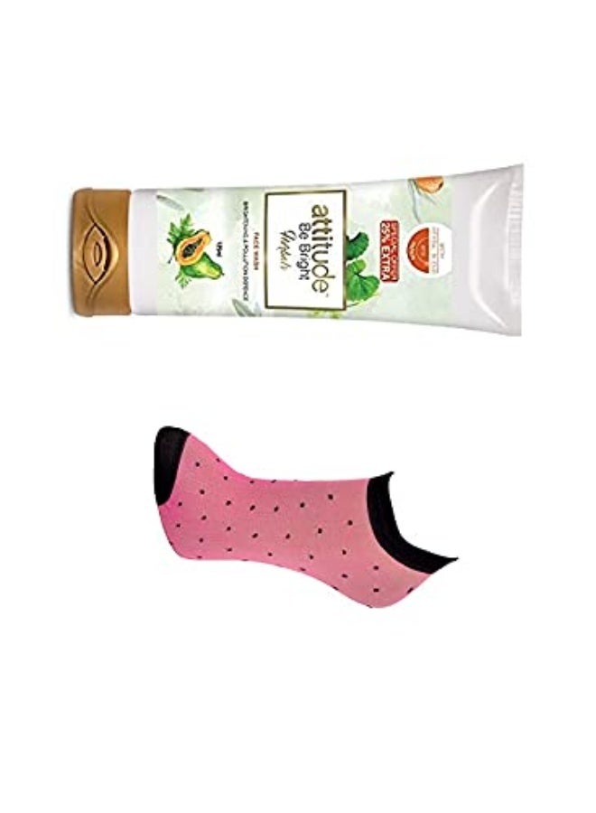 Nutrilite Amway - attitude be bright herbals face wash - 100 ml and women thin socks [free size] [Assorted Colors] - Image 2