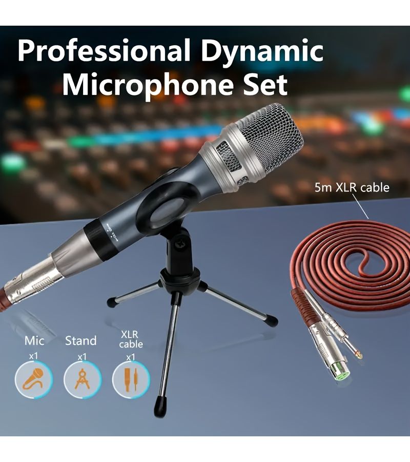 ميكروفون ديناميكي احترافي للغناء XGES BLUE MIC مزود بمفتاح تشغيل/إيقاف وكابل XLR مناسب للبث المباشر والمؤتمرات والترفيه المنزلي والعروض الداخلية والخارجية متوافق مع مكبرات الصوت وخلاطات الصوت وبطاقات الصوت ومكبرات الصوت النشطة - Image 1