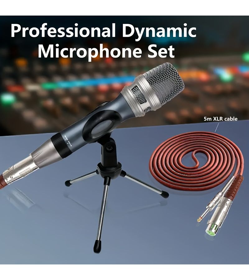 ميكروفون ديناميكي احترافي للغناء XGES BLUE MIC مزود بمفتاح تشغيل/إيقاف وكابل XLR مناسب للبث المباشر والمؤتمرات والترفيه المنزلي والعروض الداخلية والخارجية متوافق مع مكبرات الصوت وخلاطات الصوت وبطاقات الصوت ومكبرات الصوت النشطة - Image 5