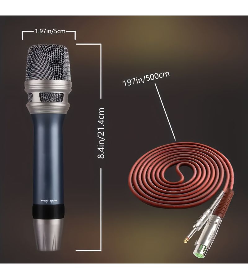 ميكروفون ديناميكي احترافي للغناء XGES BLUE MIC مزود بمفتاح تشغيل/إيقاف وكابل XLR مناسب للبث المباشر والمؤتمرات والترفيه المنزلي والعروض الداخلية والخارجية متوافق مع مكبرات الصوت وخلاطات الصوت وبطاقات الصوت ومكبرات الصوت النشطة - Image 2