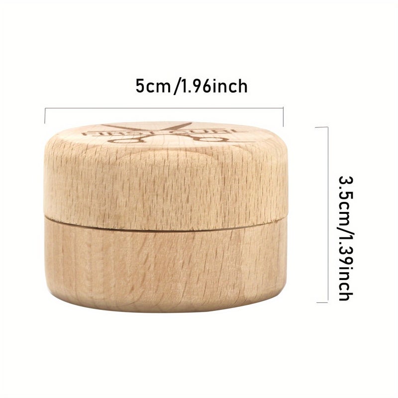 صندوق تذكارات خشبي بلون طبيعي 1.97 × 1.38 بوصة صندوق إبداعي لحفظ الشعر والأسنان - Image 2