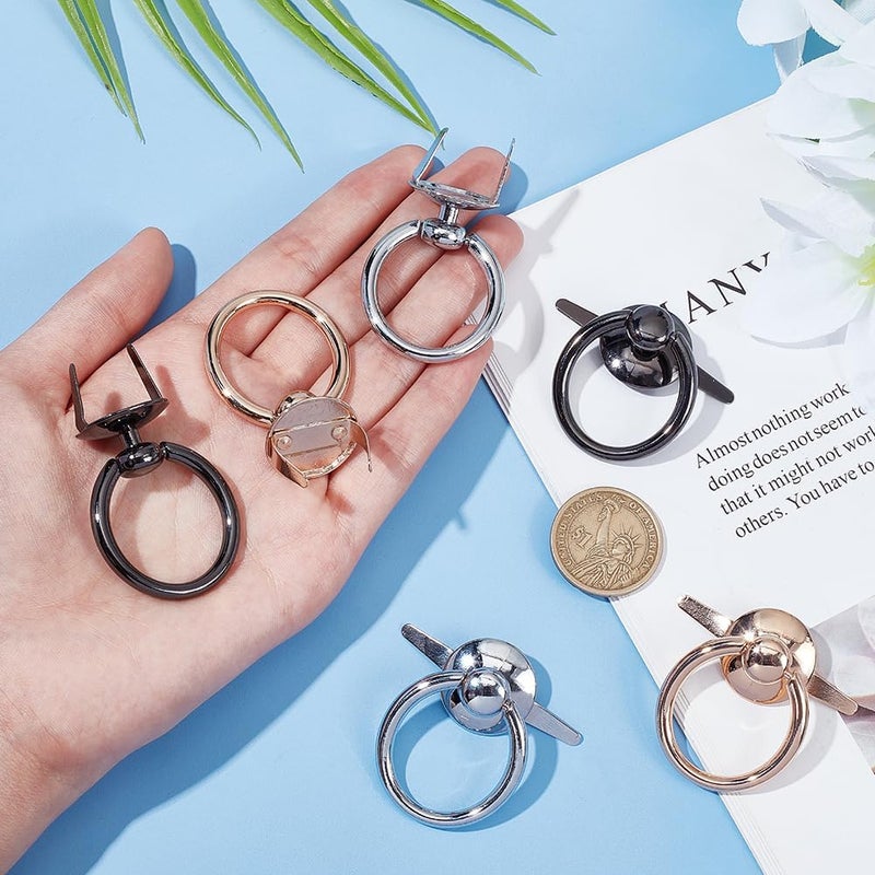 klarako 6pcs Purse Suspension Clasp, 3 Colors Metal Side Clip Buckles Bag Chain Strap Connector with O Ring Handbag Ring Clip Buckles Hardware for Bag Clasps Replacement Accessories - Image 3