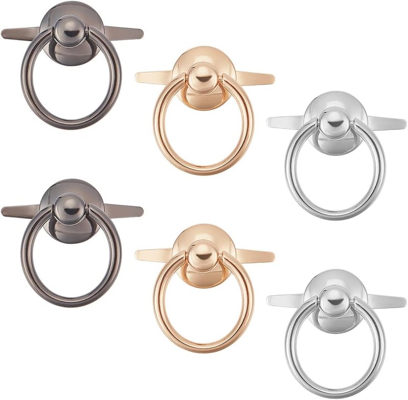 klarako 6pcs Purse Suspension Clasp, 3 Colors Metal Side Clip Buckles Bag Chain Strap Connector with O Ring Handbag Ring Clip Buckles Hardware for Bag Clasps Replacement Accessories - Image 1