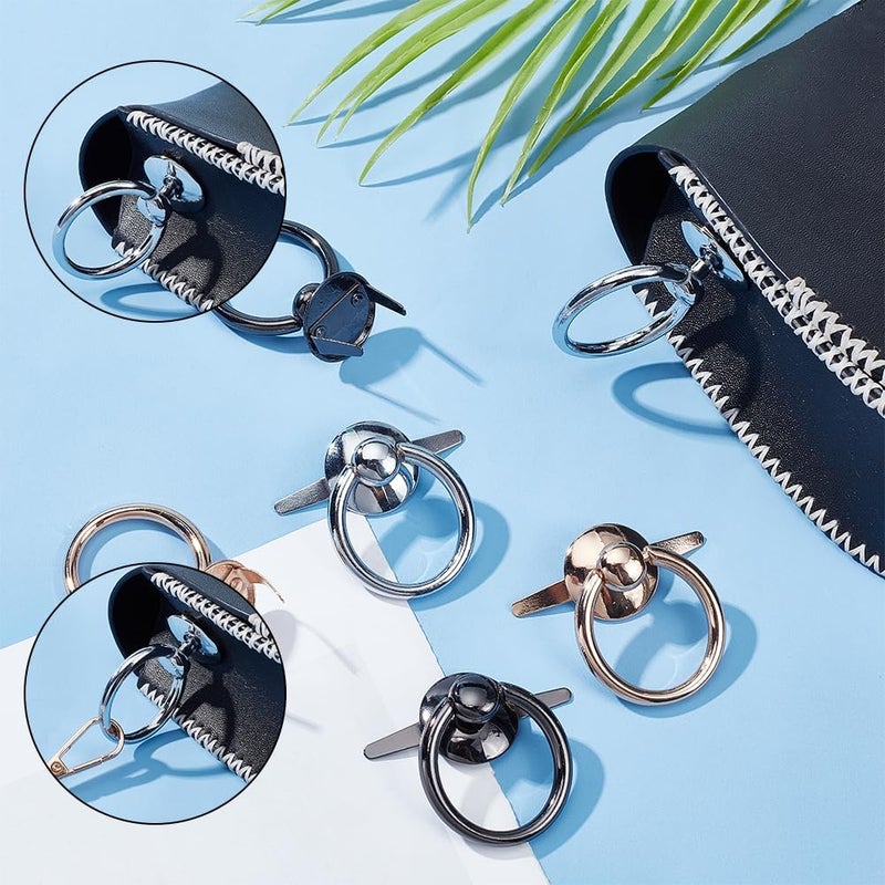 klarako 6pcs Purse Suspension Clasp, 3 Colors Metal Side Clip Buckles Bag Chain Strap Connector with O Ring Handbag Ring Clip Buckles Hardware for Bag Clasps Replacement Accessories - Image 4