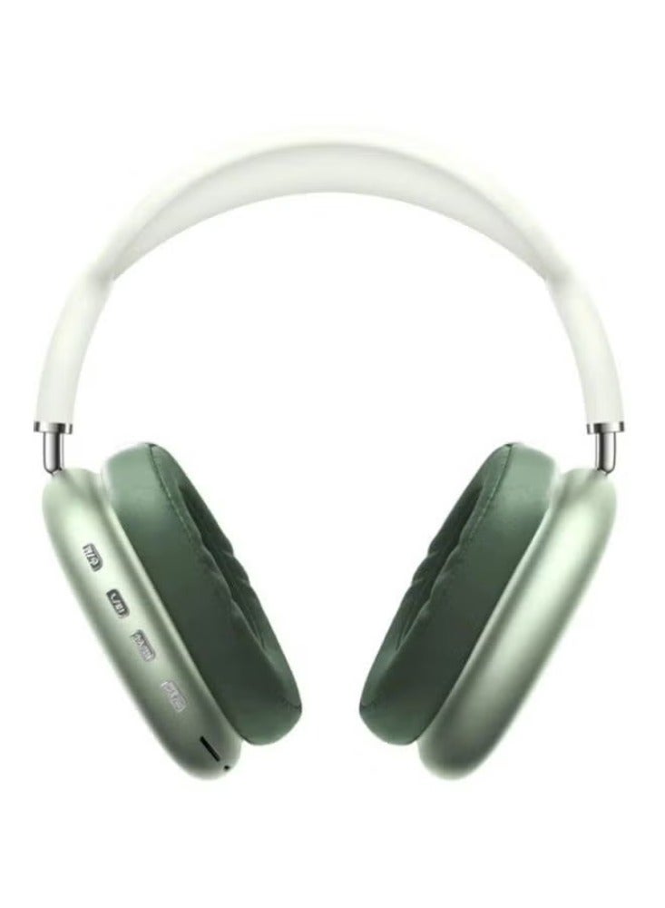 Dream Zone P9 Bluetooth Wireless Headset Over-Ear Headphone With Mic Green/White - Image 1