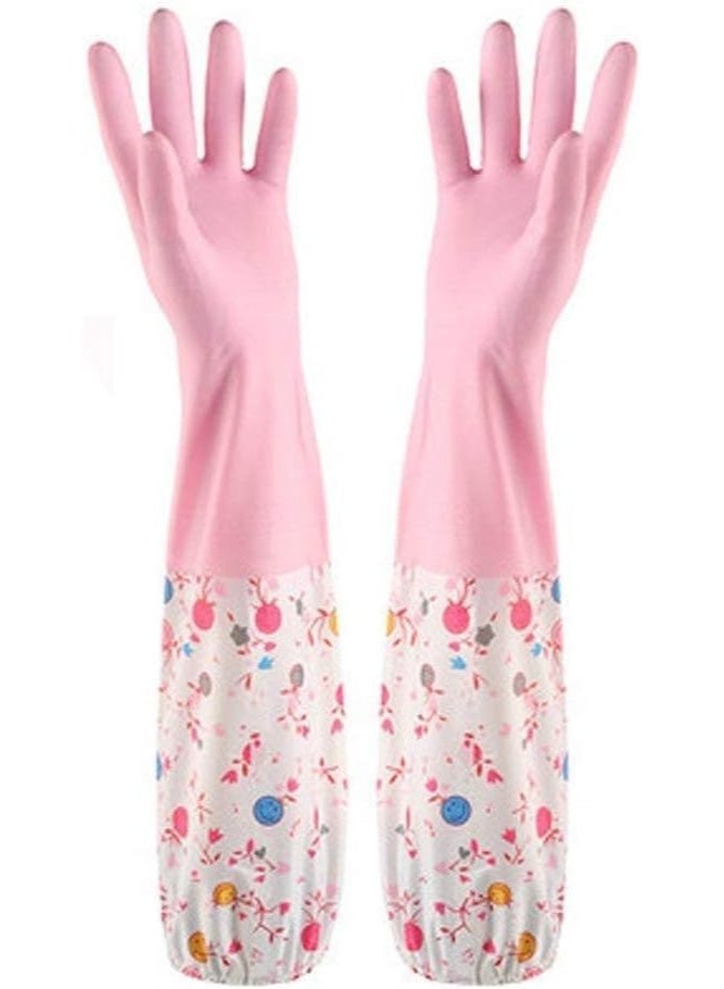 Thickened Cleaning Gloves Set Of Washing Gloves Waterproof Latex Gloves For Kitchen Dish Washing Laundry Cleaning Multicolour - Image 1