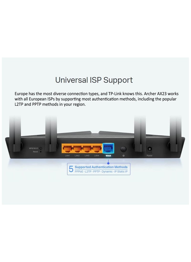 REBENUO - AX1800 WiFi 6 OneMesh Router  Mbps Gigabit VPN Router Dual-Core CPU Fibre Router WPA3 Cybersecurity Ideal for Gaming Xbox/PS4/Steam (Archer AX23) - Image 1