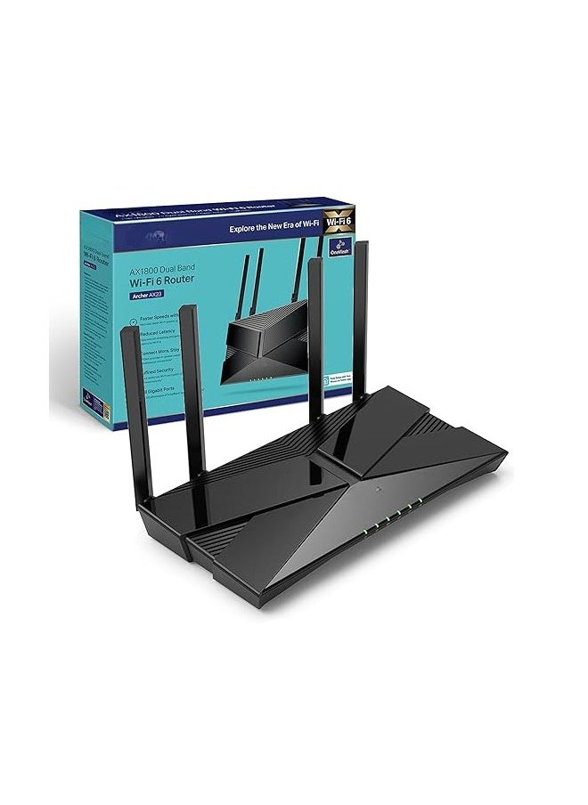 REBENUO - AX1800 WiFi 6 OneMesh Router  Mbps Gigabit VPN Router Dual-Core CPU Fibre Router WPA3 Cybersecurity Ideal for Gaming Xbox/PS4/Steam (Archer AX23) - Image 1