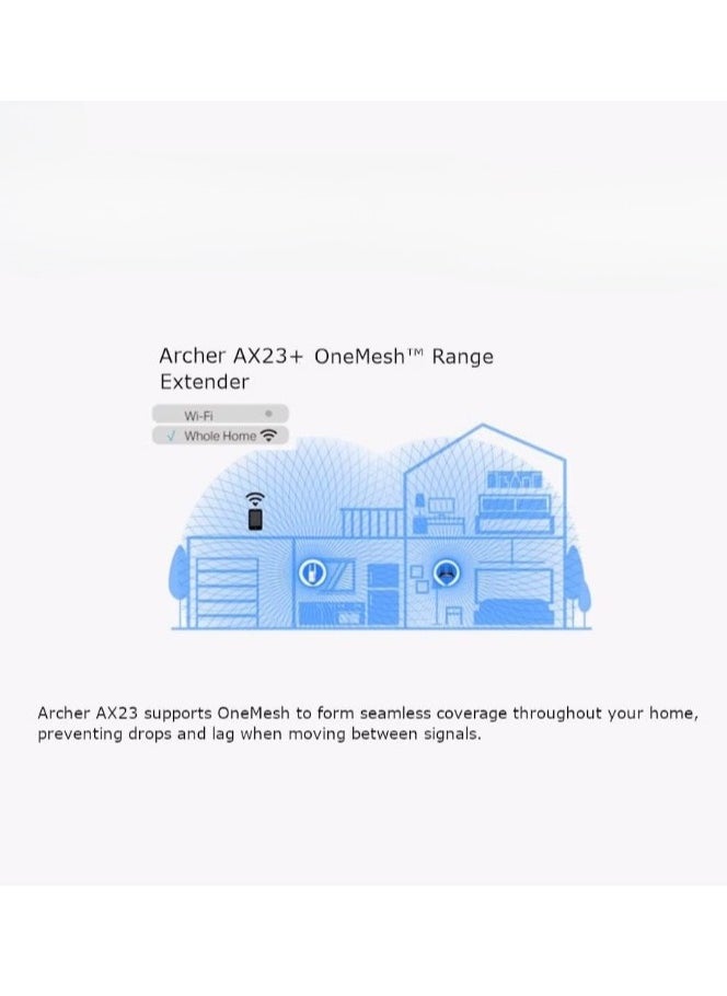 REBENUO - AX1800 WiFi 6 OneMesh Router  Mbps Gigabit VPN Router Dual-Core CPU Fibre Router WPA3 Cybersecurity Ideal for Gaming Xbox/PS4/Steam (Archer AX23) - Image 1