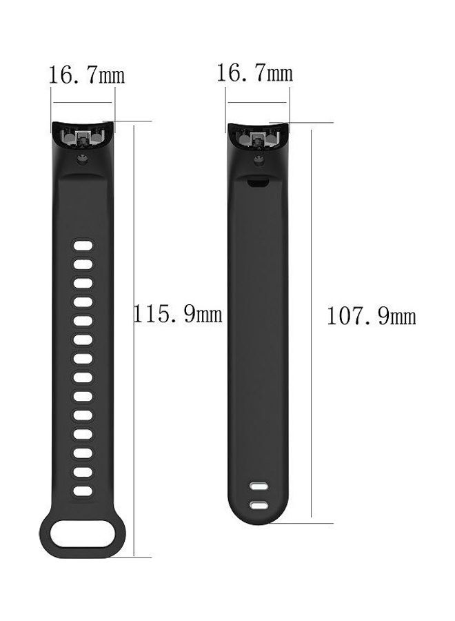 NIBEMINENT Silicone Replacement Wrist Strap for Huawei Honor Band 3 Black  - Image 5