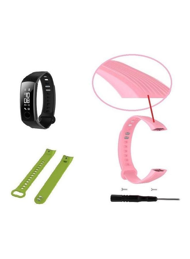 NIBEMINENT Silicone Replacement Wrist Strap for Huawei Honor Band 3 Black  - Image 4