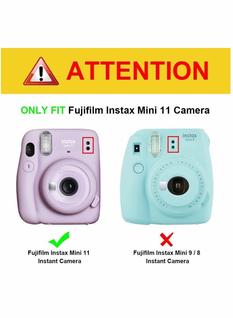 Frankmate Vegan Leather Case for Fujifilm Instax Mini 11 Instant Camera with Adjustable Strap and Premium Protection - Image 3