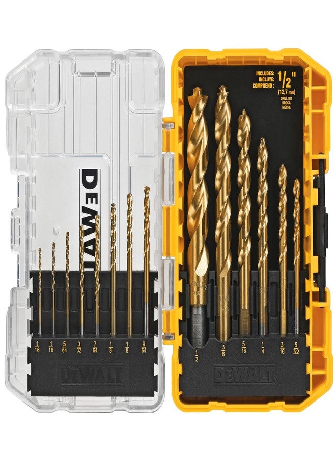 DEWALT Drill Bit Set, Titanium Nitride Coated, 14-Piece (DW1354) - Image 1