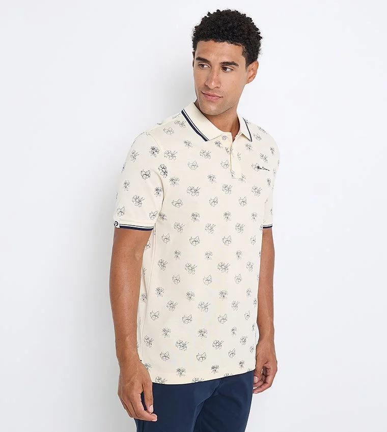 بين شيرمان Ben Sherman Men's Short Sleeve Printed Polo Tees