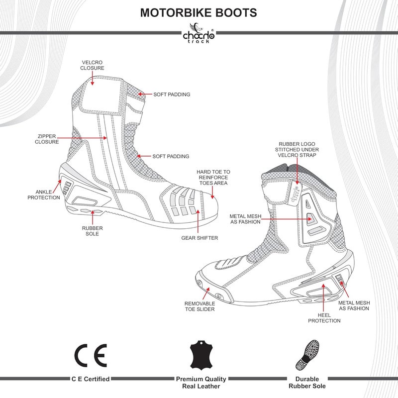 ChoCho Track Real Leather Motorbike Shoes High Tech Men's Short Motorcycle Racing Sports Boot - Image 2