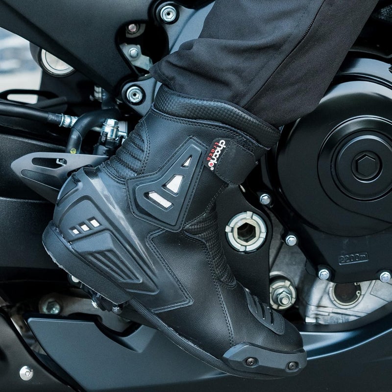 ChoCho Track Real Leather Motorbike Shoes High Tech Men's Short Motorcycle Racing Sports Boot - Image 5