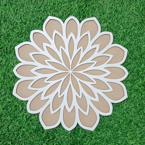 Picrazee Double Layer Rangoli Stencil Mat, Tool Kit, Rangoli for Diwali Decor, Reusable Island Portable, Diwali Decoration Item for Home Office (11.7 inch) (D1) - Image 1