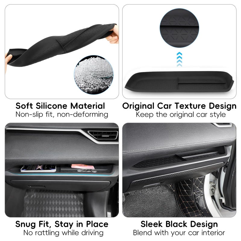PIFOOG Passenger Storage Organizer Mat Fit for Toyota RAV4 2025 2024 2023 2022 2021 2020 2019 Glove Box Organizer Tray Car Interior Center Console Accessories Silicone Black 1 PC - Image 4