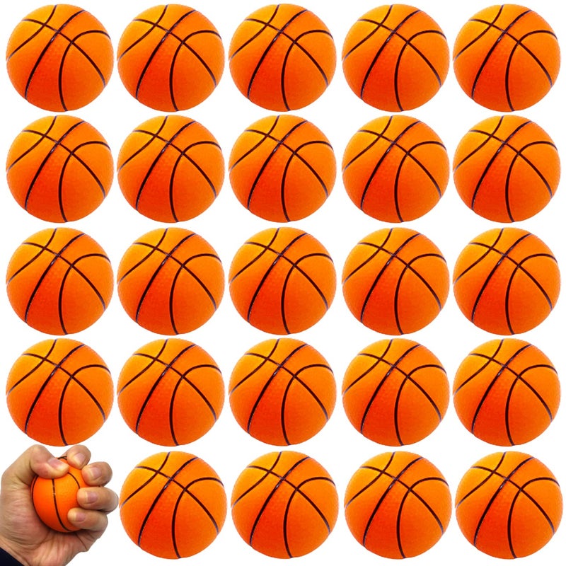 Dshengoo 24 Pack 25 Inch Basketball Stress BallMini Foam Squeeze Sports Balls for Sport Theme Party FavorKids School RewardAnxiety ReliefBirthday Gifts - Image 3