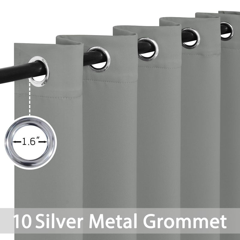 Yakamok Yakamok Dove Grey Room Darking 63 Inch Length 2 Panel Sets for Livingroom Dining Room Darkening Thermal Insulated Bay Window Hotel Modern Elegant Black Out Sunblock Curtins/Bedroom  62 x 63 Inches  - Image 2