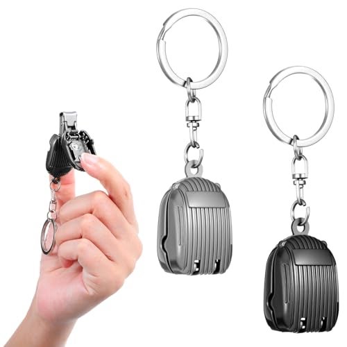 WJIAAA 2 pcs Folding Mini Nail Clippers Portable Foldable Keychain Nails Clipper Stainless Steel Traveling Case Shape Nail Trimmer for Fingernails Toenails Suitable for Business Travel Trips Office - Image 1