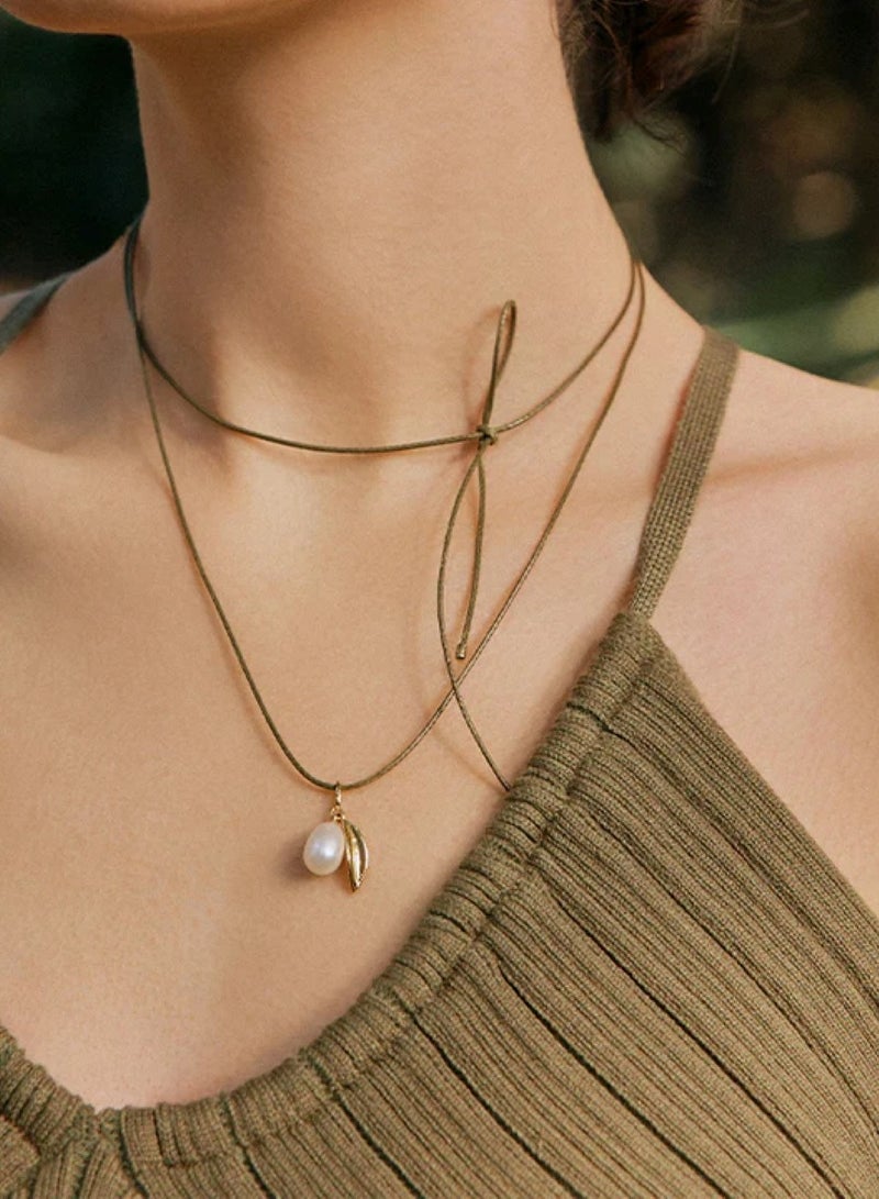 HEFANG olive pearl necklace - Image 5