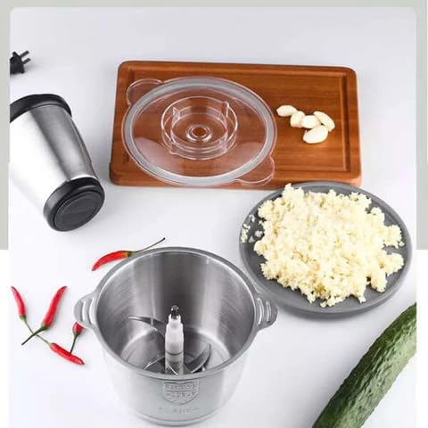 PARSPAR PARSPAR Meat Processor Meat Grinder Electric Food Chopper 2L Stainless Steel Meat Blender Food Processor for MeatVegetable Onion Garlic Salad Baby Food Fruit Nuts with 4 Sharp Blade  - Image 4