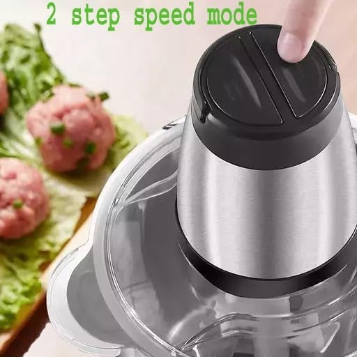 PARSPAR PARSPAR Meat Processor Meat Grinder Electric Food Chopper 2L Stainless Steel Meat Blender Food Processor for MeatVegetable Onion Garlic Salad Baby Food Fruit Nuts with 4 Sharp Blade  - Image 3