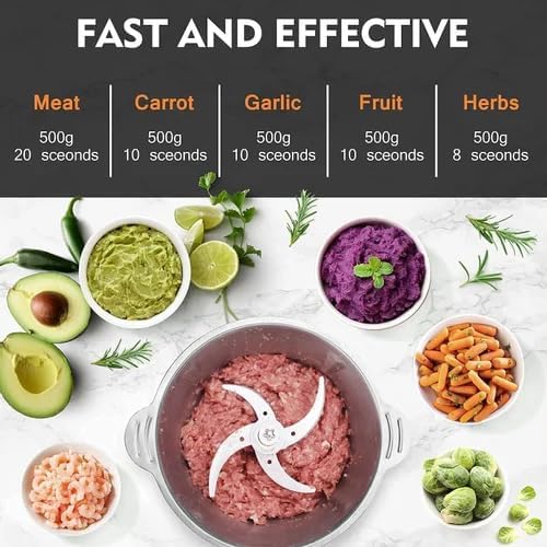 PARSPAR PARSPAR Meat Processor Meat Grinder Electric Food Chopper 2L Stainless Steel Meat Blender Food Processor for MeatVegetable Onion Garlic Salad Baby Food Fruit Nuts with 4 Sharp Blade  - Image 2