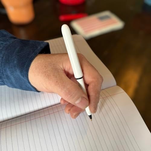 Pokka The USA Made Pocket Pen – 3 Pack with metal clips – compact, affordable, lightweight, EDC black ink ballpoint pen – mini pen that is waterproof and floats – carries small, writes big (White) - Image 4