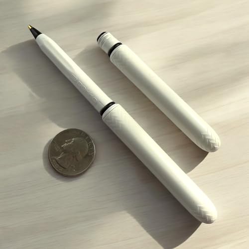 Pokka The USA Made Pocket Pen – 3 Pack with metal clips – compact, affordable, lightweight, EDC black ink ballpoint pen – mini pen that is waterproof and floats – carries small, writes big (White) - Image 2