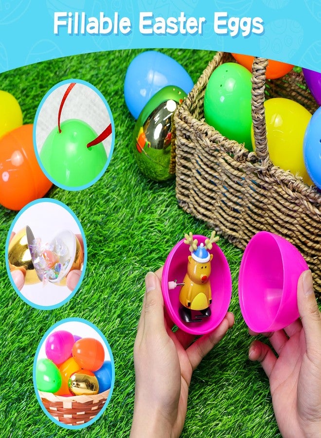 أم جاي بارتي مجموعة MGparty من 50 بيضة عيد الفصح البلاستيكية الفارغة القابلة للتعبئة، مقاس 3.94 بوصة، مع بيضتين ذهبيتين، مثالية لحشو سلال عيد الفصح، وألعاب المفاجآت، وهدايا الحفلات، ومستلزمات البحث عن البيض، وزينة عيد الفصح. - Image 4