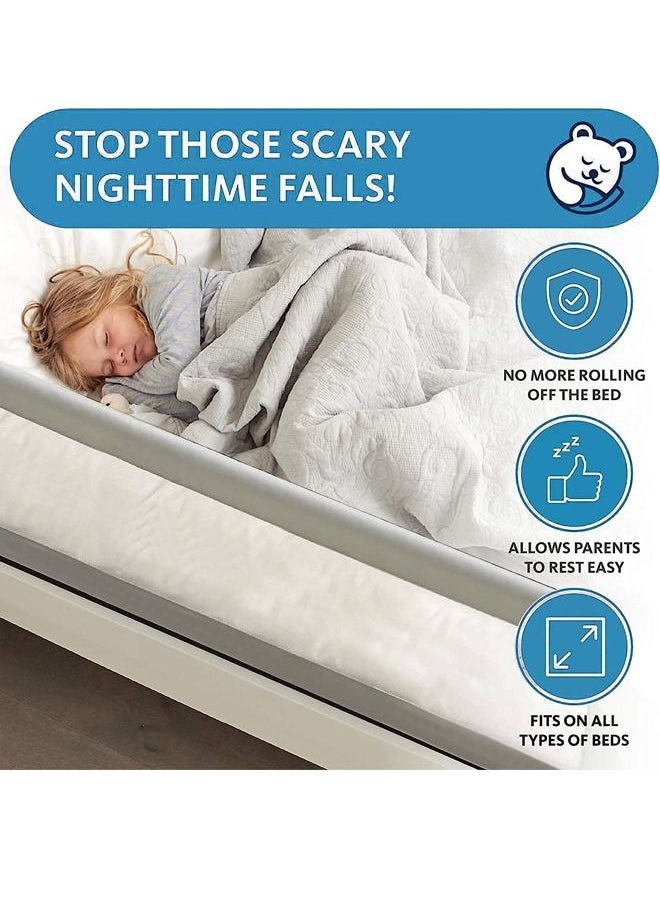 Beauenty Foldable Crib Bed Rail Guard| Upgraded Child Guardrail Designed for Single Bed and Double Bed | Height Adjustable Comfortable Safety One-Piece Fence  - Image 2