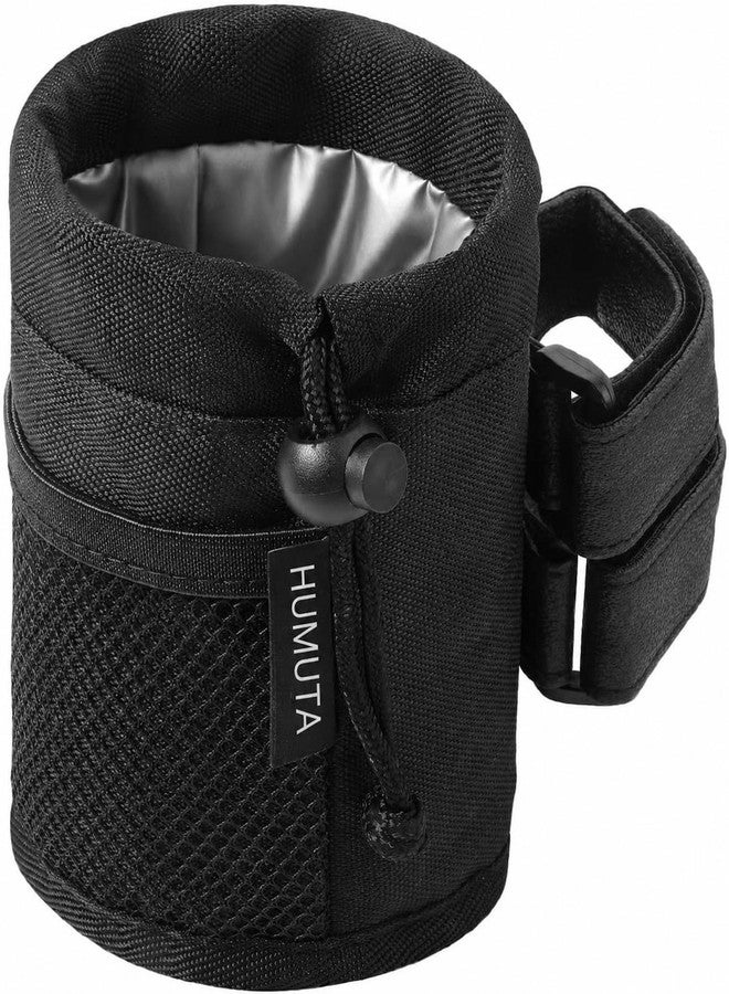 HUMUTA UTV Roll Bar Cup Holder with Mesh Pocket, Water Bottle Drink Holder for Stroller, Rollator, Walker, Bike, Wheelchair, Scooter, Boat, Golf cart - fits 1.5" - 2.3" Roll Cage (3.5 x 5 Inch) - Image 1