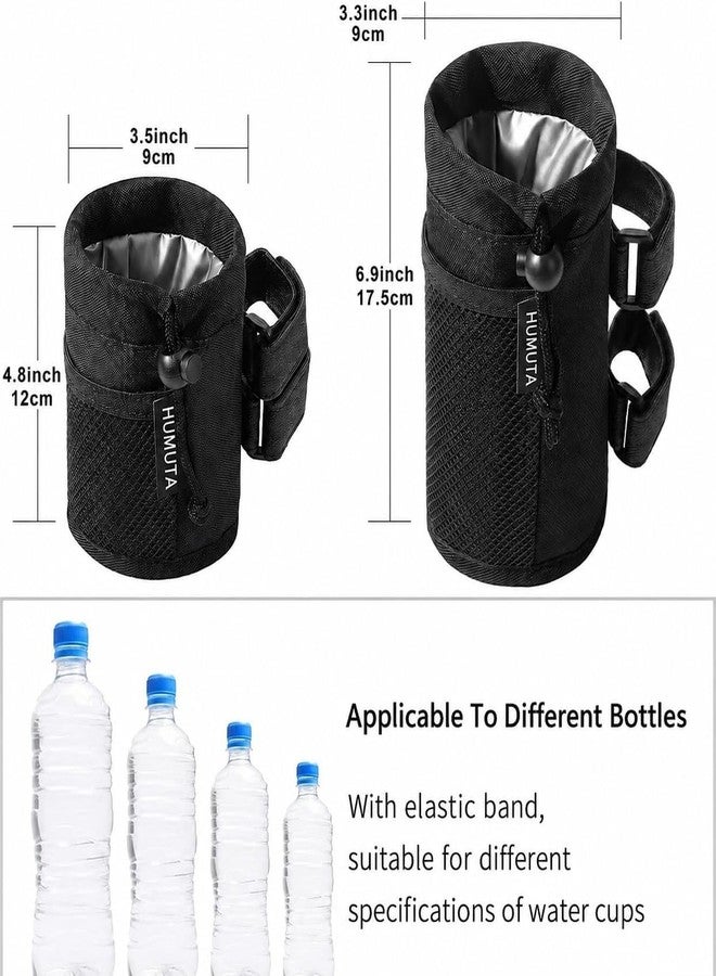 HUMUTA UTV Roll Bar Cup Holder with Mesh Pocket, Water Bottle Drink Holder for Stroller, Rollator, Walker, Bike, Wheelchair, Scooter, Boat, Golf cart - fits 1.5" - 2.3" Roll Cage (3.5 x 5 Inch) - Image 2
