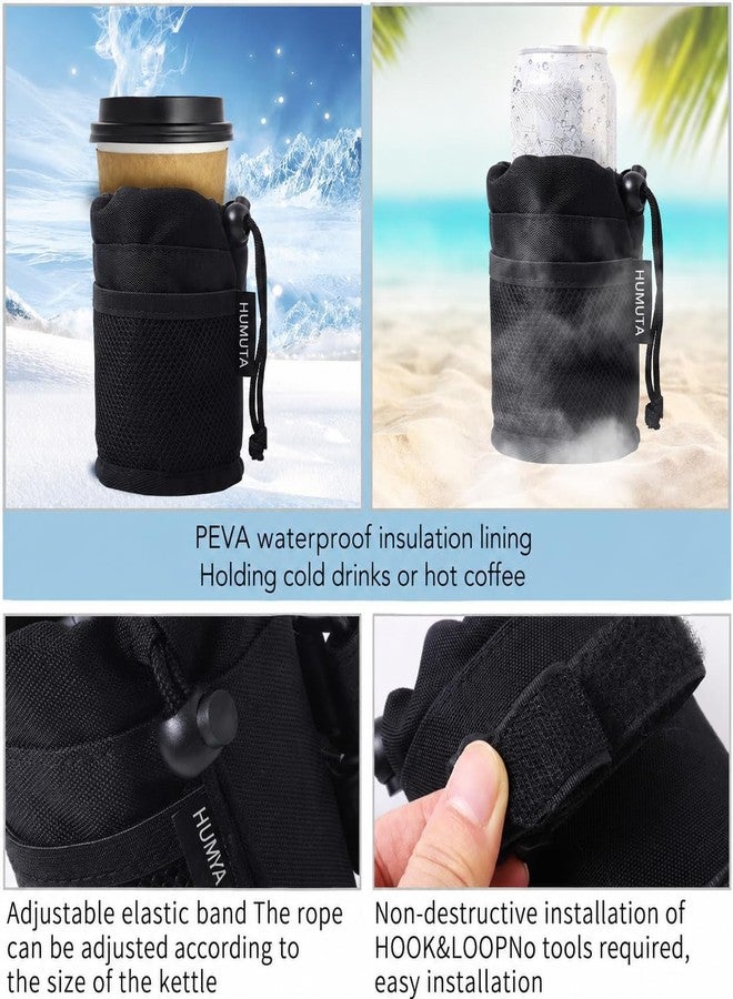 HUMUTA UTV Roll Bar Cup Holder with Mesh Pocket, Water Bottle Drink Holder for Stroller, Rollator, Walker, Bike, Wheelchair, Scooter, Boat, Golf cart - fits 1.5" - 2.3" Roll Cage (3.5 x 5 Inch) - Image 3