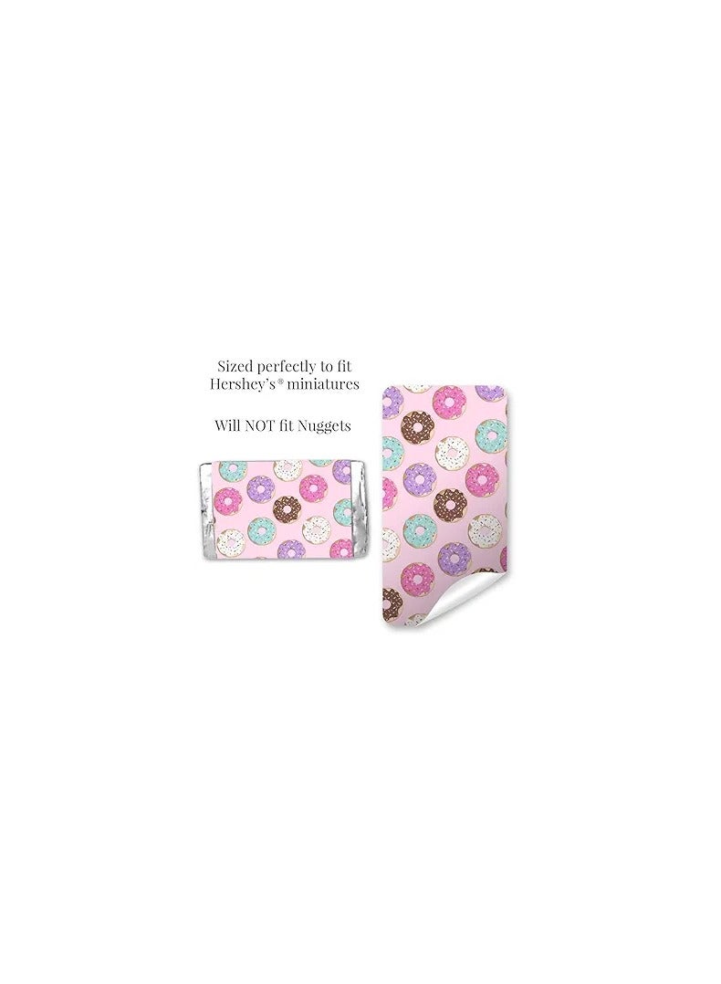 Donut Grow Up Themed Birthday Party Mini Chocolate Candy Bar Sticker Wrappers for Girls, 45 1.4" x 2.6" Wrap Around Labels by Great for Party Favors - Image 3