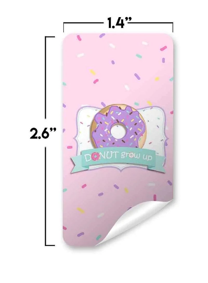 Donut Grow Up Themed Birthday Party Mini Chocolate Candy Bar Sticker Wrappers for Girls, 45 1.4" x 2.6" Wrap Around Labels by Great for Party Favors - Image 4