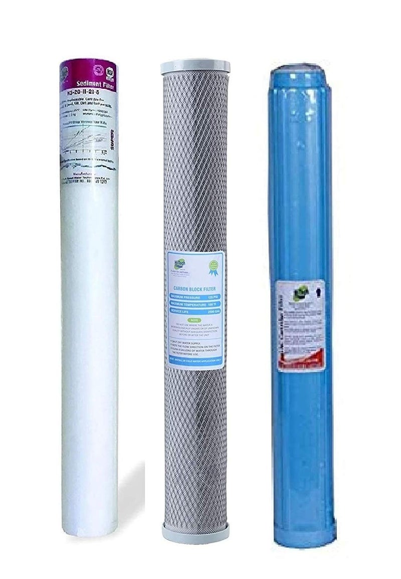Hi-Tech مجموعة خرطوشة فلتر الرواسب CTO GAC RO 20 عالية التقنية لأنظمة فلترة المياه التجارية - Image 1