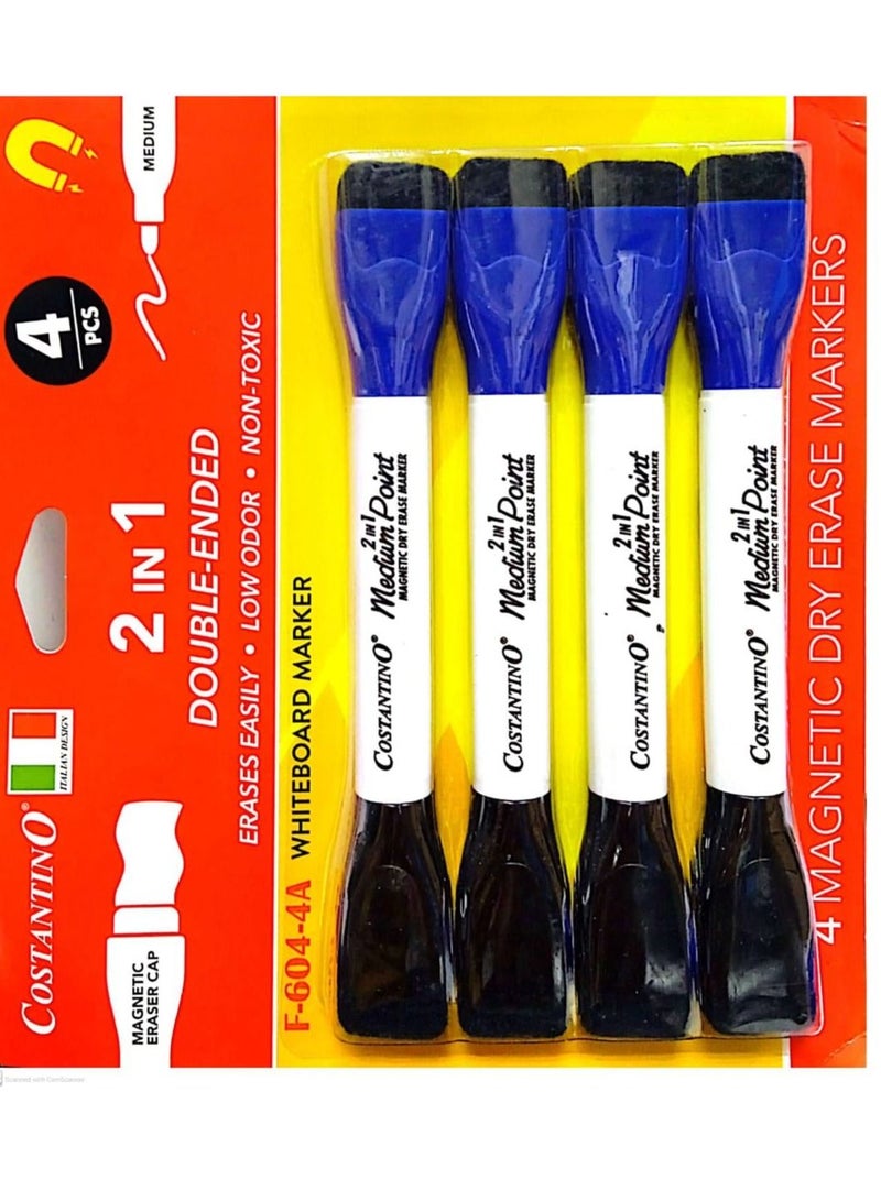 COSTANTINO Whiteboard Marker Double Ended 4Pieces - Image 1