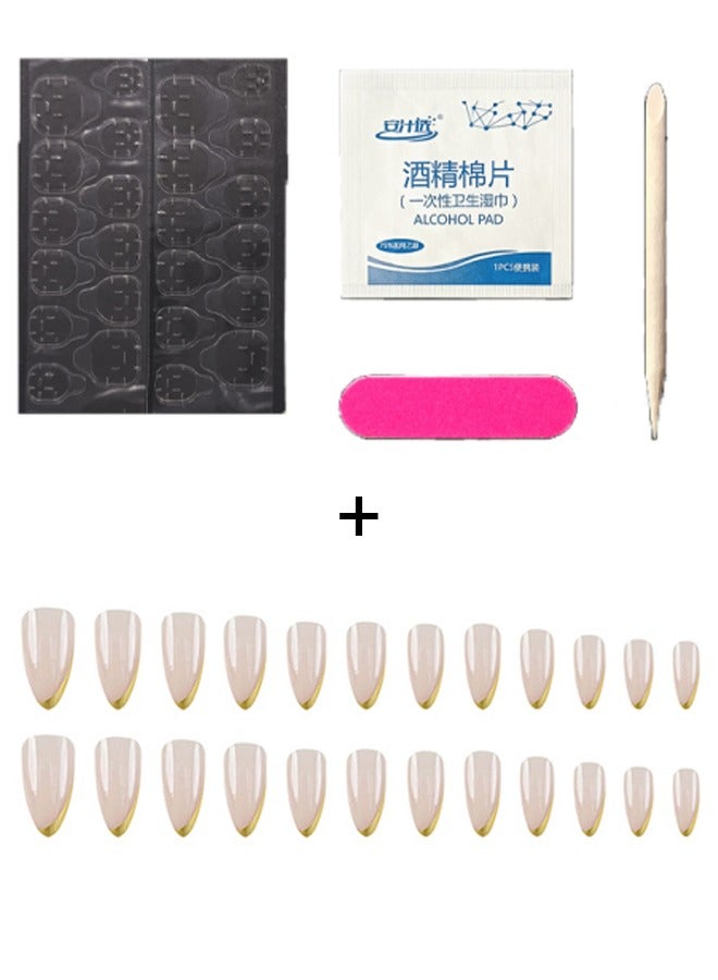 Gold Fake nails, wearable nails, foreign trade wearable nail stickers, European and American nail plates, finished products - Image 2