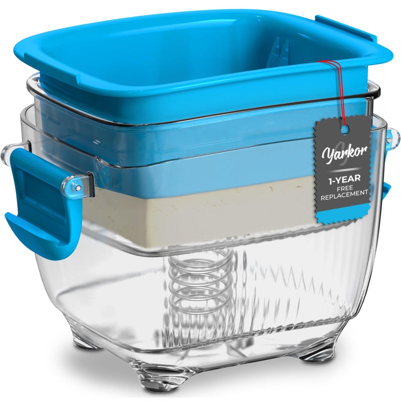Large 20 oz Tofu Press Easily Remove Water from Tofu in 1020 Mins Vegan Tofu Presser for Firm or Extra Firm Tofu Dishwasher Safe BPA Free with Drip Tray Tofu Recipe Included