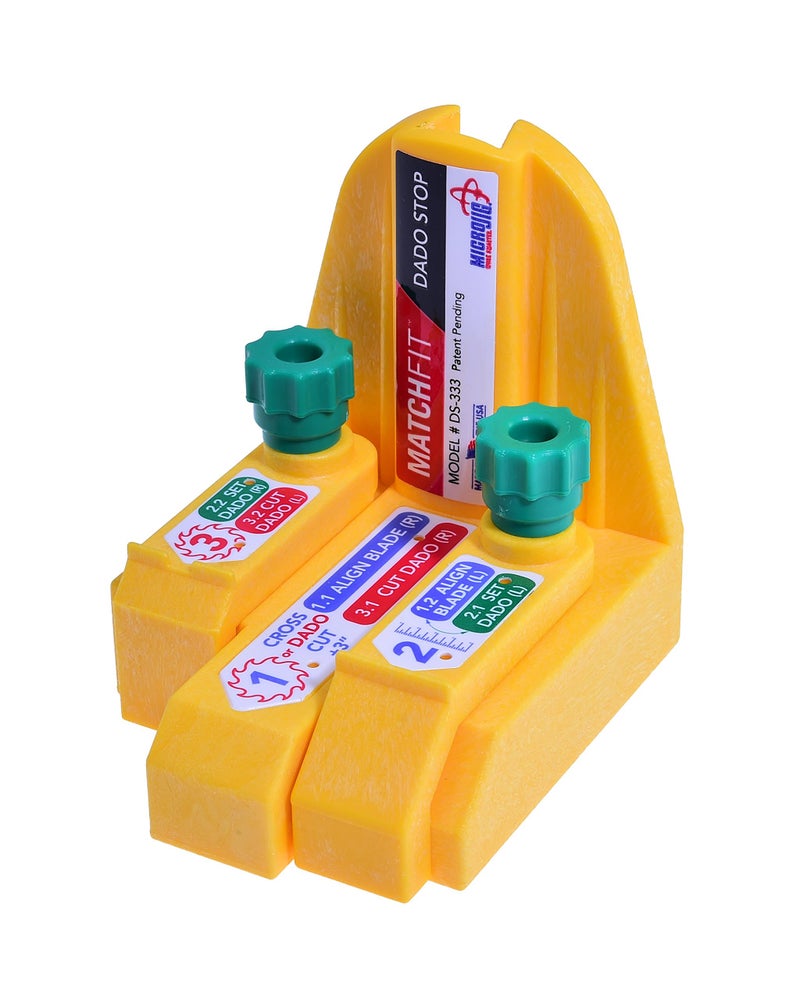 MICROJIG Matchfit DS-333 Dado Stop, Yellow - Image 1