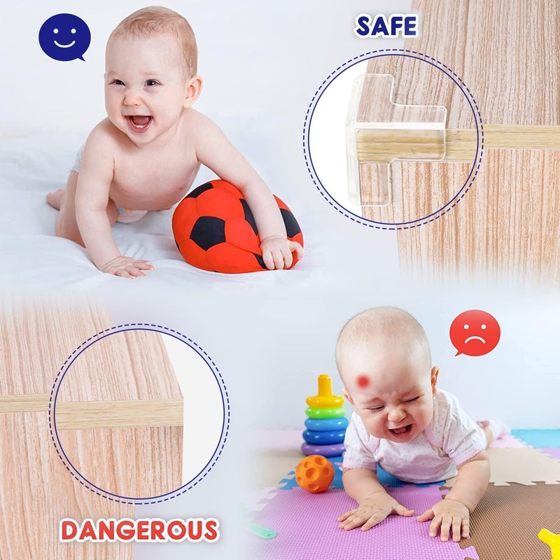 YIIFELL 16 T-Shape Table Corner Protectors for Baby, Clear, 16 Pieces, Baby Proof Furniture Edge Bumpers - Image 3