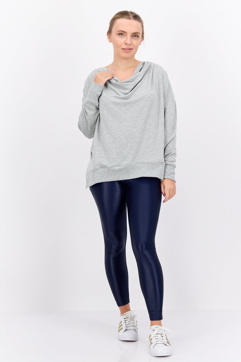 Jones New York هودي نسائي برقبة هود، رمادي - Image 3