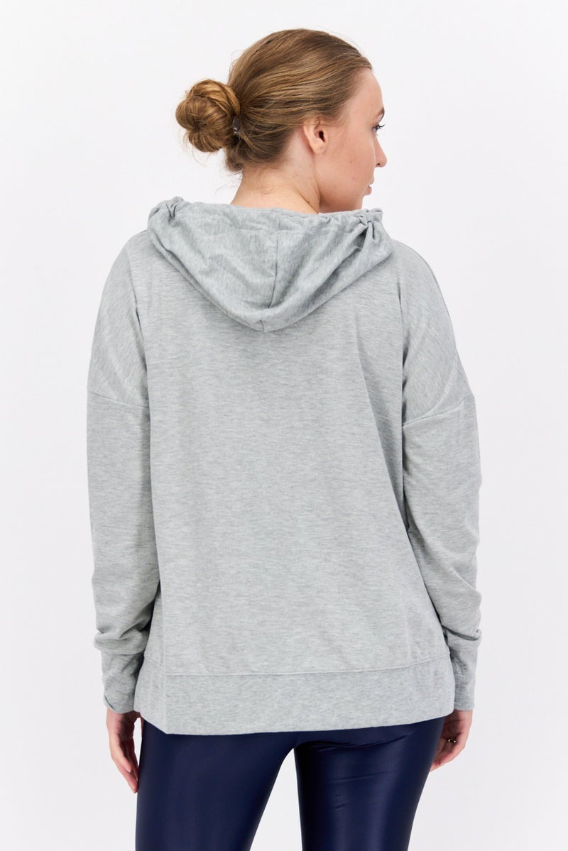 Jones New York هودي نسائي برقبة هود، رمادي - Image 2