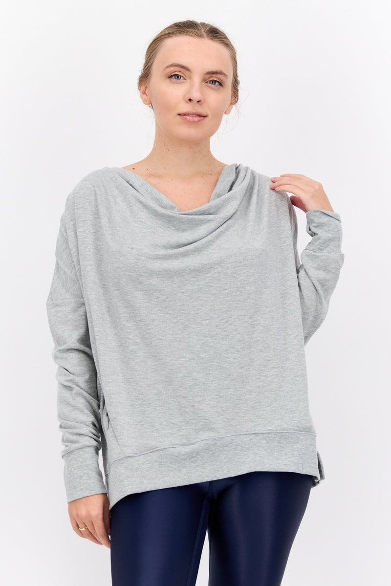 Jones New York هودي نسائي برقبة هود، رمادي - Image 1