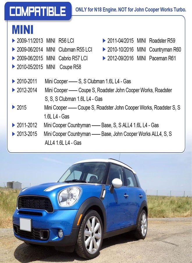 X4XZ 13717627501 Air Duct Intake Boot Hose Turbo Pipe for 2010-2015 Mini Cooper S Countryman Paceman Clubman R55 R56 R57 R58 R59 R60 N18 Engine Replaces# 13717607778 7627501 - Image 2