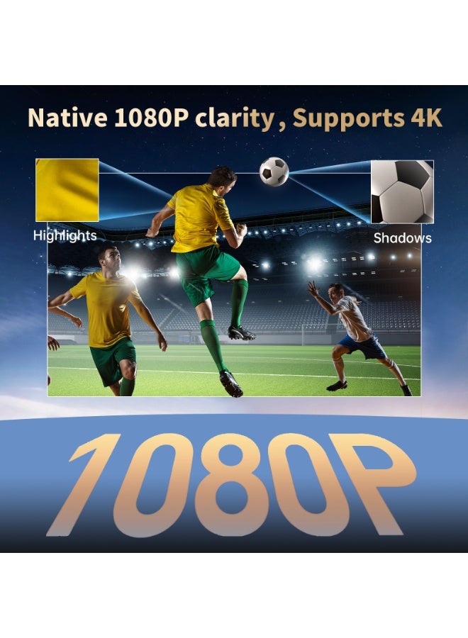 FINTEX YJ360 Smart Football Projector 15000Lumen 600ANSI Android 13.0 projector Support 4K Native 1080P Full HD Portable Projector,Auto Focus/Keystone Movie Projectors, WiFi6 Two-Way BT5.3 for for Home Theater/Ceiling/Bedroom/Outdoor - Image 5